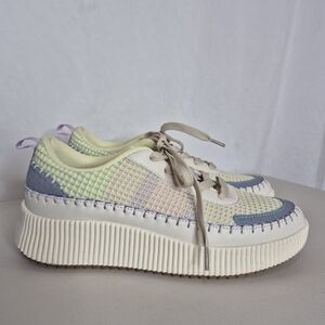 Nicole Miller New York Brita Colorful Chunky Platform Woven Sneaker - Size 9